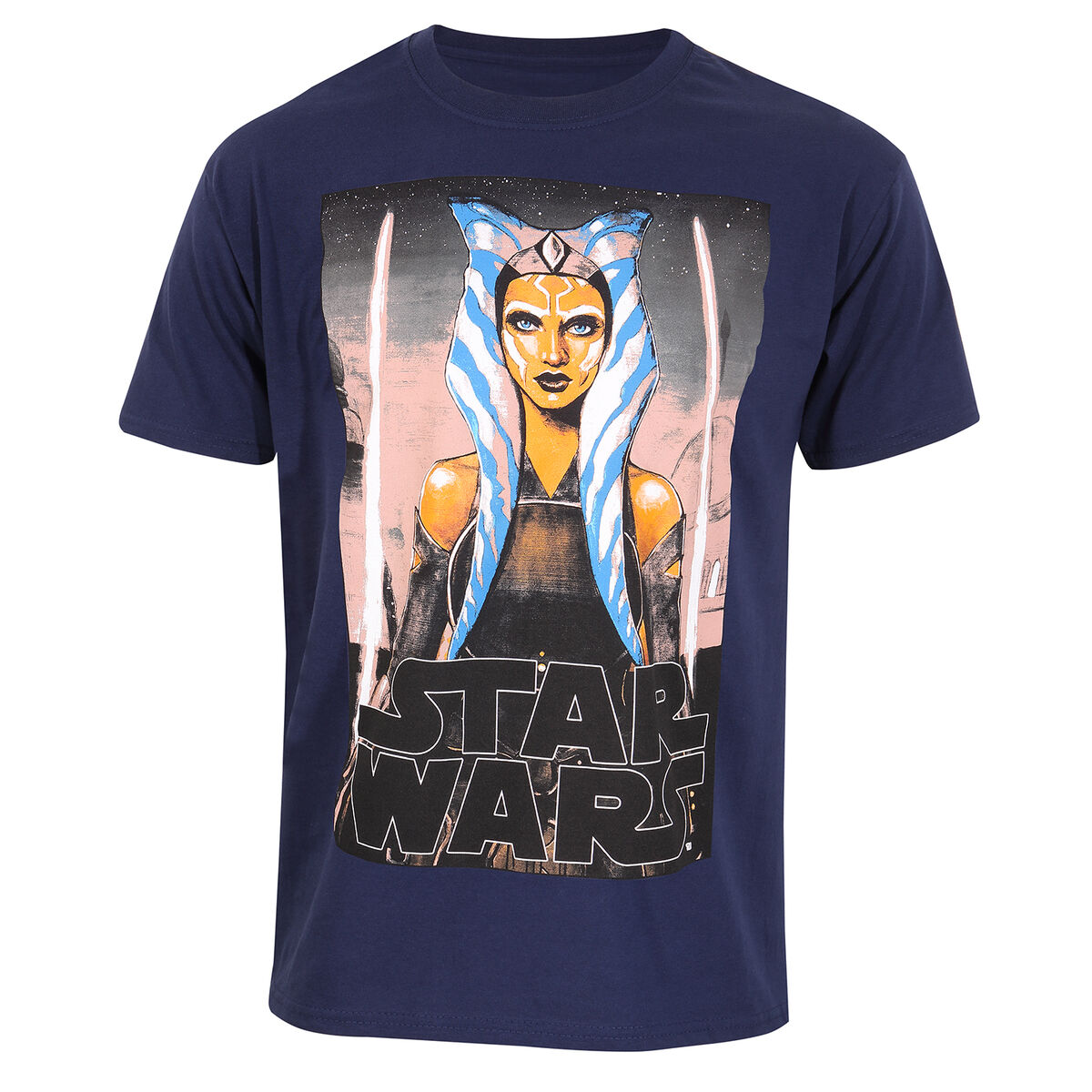 Short Sleeve T-Shirt Star Wars White Blades Blue Unisex M